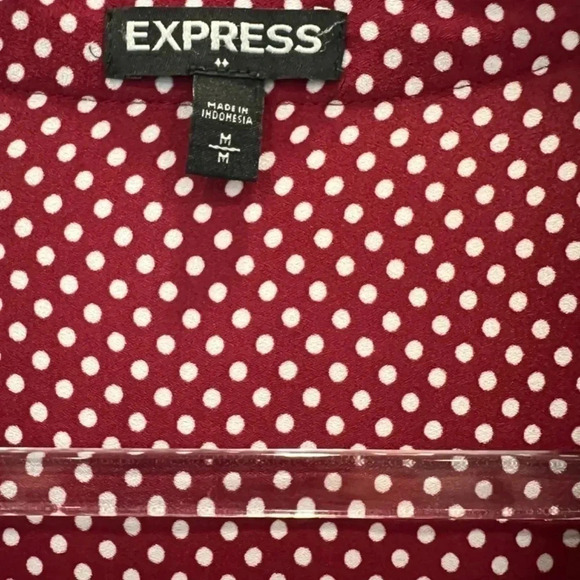 Like New Deep Burgandy with White Polka Dots 3/4 zip top Size M - Picture 9 of 12
